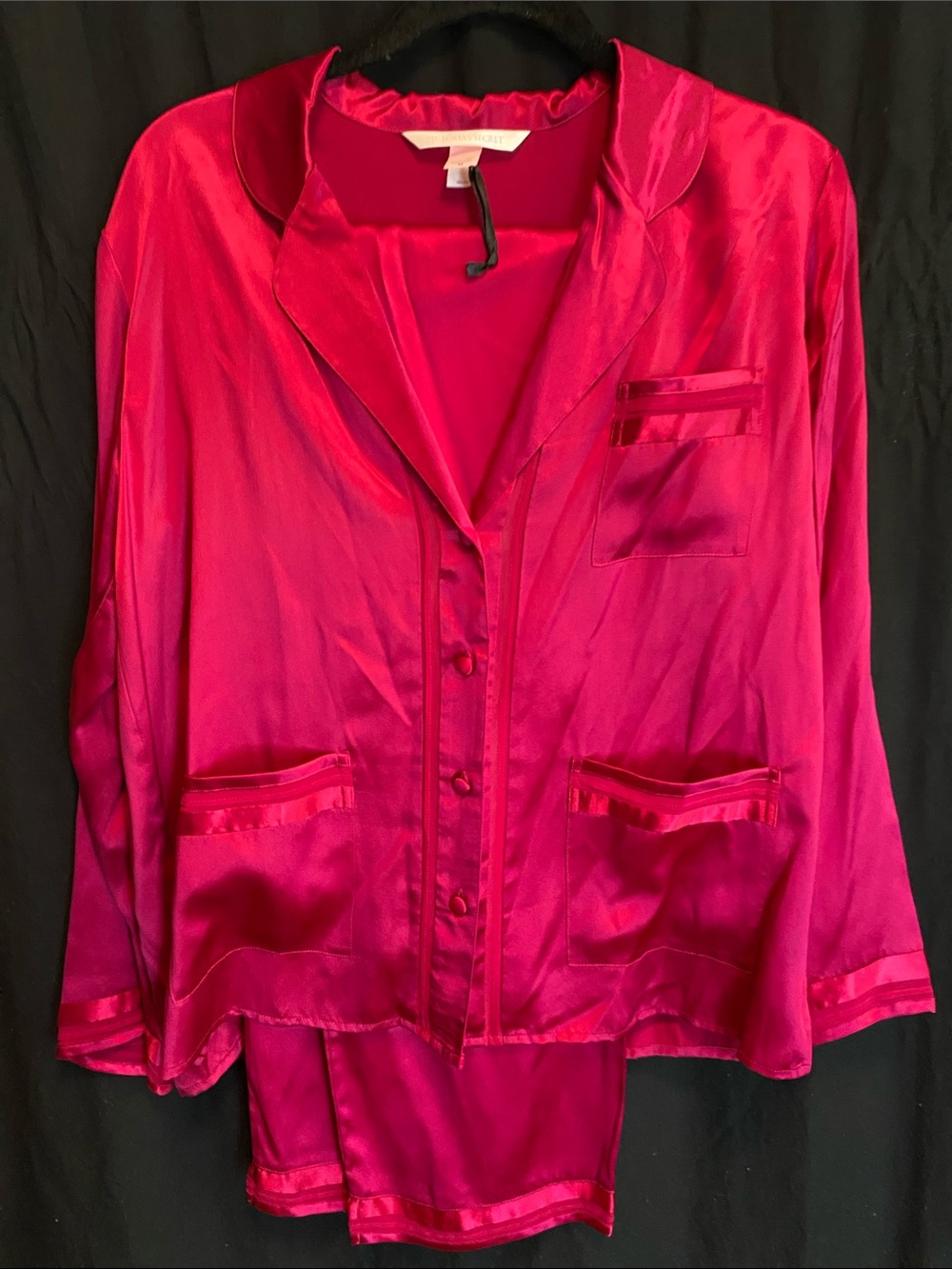 Victoria's Secret Dark Fucshia Silk Pajama Set